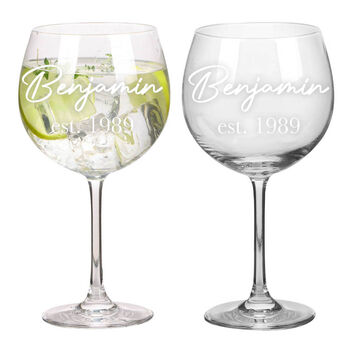 Two Personalised Gin Glasses Gift Set, 2 of 7