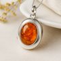 Personalised Sterling Silver Baltic Amber Locket, thumbnail 2 of 12