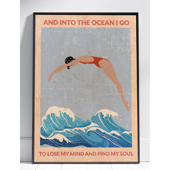 Into The Ocean Sea Swimming Print, 2 of 4