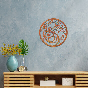 Swirl Metal Wall Art: Sun And Waves Room Decoration, 7 of 12