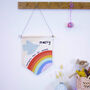 Personalised Kids Rainbow And Bird Wall Hanging Flag, thumbnail 1 of 4