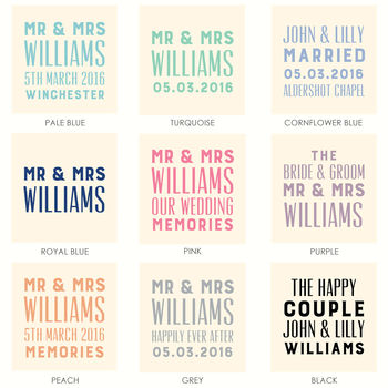 Personalised Typographic Wedding Photo Album, 5 of 12