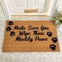 Country Home Wipe Those Paws Print Doormat, thumbnail 1 of 4