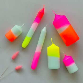 Neon Dip Dyed Dining Candles, 9 of 12