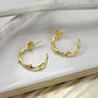 Gold Plated Sterling Silver Twig Hoop Earrings, thumbnail 1 of 4