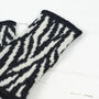 Zebra Knitted Wristwarmers, thumbnail 3 of 3