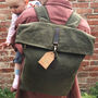 Personalised Monogram Baby Changing Waxed Backpack, thumbnail 1 of 11