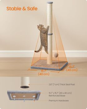 Cat Scratching Post Sisal Scratcher Tower, 6 of 7