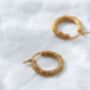 Molten Meadow 18ct Gold Plated Hoops, thumbnail 3 of 9
