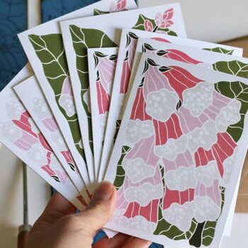British Woodland Foxglove Notecards Set Of Eight Notecards And Envelopes, 9 of 9