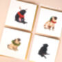 Black Scarf Pug 'Happy Howlidays ' Christmas Card, thumbnail 4 of 4