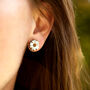 Set Of Three Inky Wildflower Stud Earrings, thumbnail 8 of 11