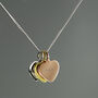 Personalised Tri Tone Three Names Hearts Necklace, thumbnail 4 of 5