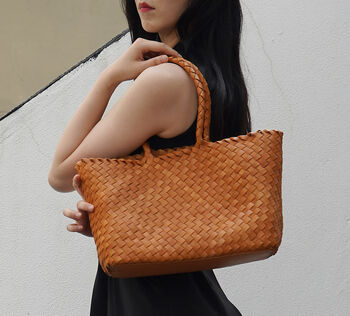 Weaving Leather Tote, 5 of 12