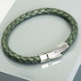 Mens Plaited Leather Bracelet, thumbnail 3 of 4