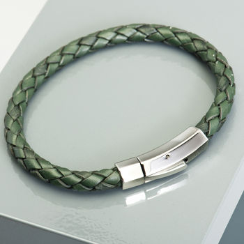 Mens Plaited Leather Bracelet, 3 of 4