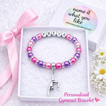 Personalised Gymnast Bracelet Gymnastics Gift For Girls, 2 of 12