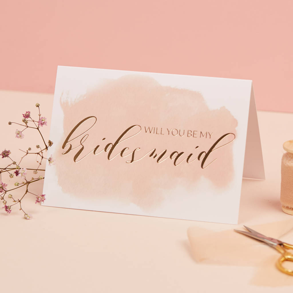 Will You Be My Bridesmaid Gold Foil Card, 1 of 3