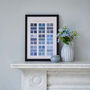 Blue Watercolour Swatches Vintage Fine Art Print, thumbnail 1 of 2