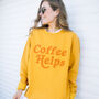 Coffee Helps Women's Slogan Sweatshirt, thumbnail 2 of 3