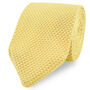 100% Polyester Diamond End Knitted Tie Pastel Yellow, thumbnail 1 of 6