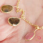 Dangly Tourmaline Charm Gold And Silver Chain Necklace, thumbnail 2 of 10