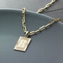 Rectangle Initial Pendant Chunky Chain Necklace, thumbnail 5 of 10