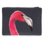 Flamingos Printed Silk Zipped Bag, thumbnail 2 of 6