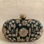 Emerald Green Pearl Oval Clutch Bag, thumbnail 2 of 10
