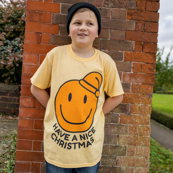 Have A Nice Christmas Boys' Christmas T Shirt In Yellow, 2 of 4