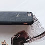 Black Croc Effect Leather Monogram Phone Case, thumbnail 5 of 11