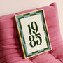 Personalised Birth Year Print With Checkerboard Frame, thumbnail 1 of 12