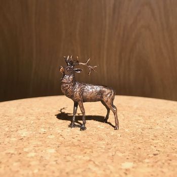 Miniature Bronze Stag Sculpture 8th Anniversary Gift, 6 of 12