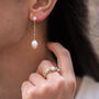Peridot, Zircon And Baroque Pearls Adjustable Ring, thumbnail 6 of 11