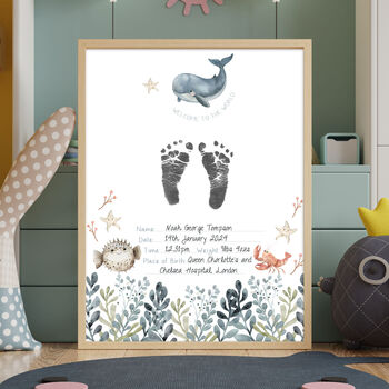 'Sea Friends' Inkless Hand And Footprint Keepsake Certificate Kit, 3 of 5