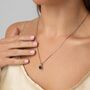 Black Swarovski Crystal Single Stone Pendant Necklace, thumbnail 2 of 8