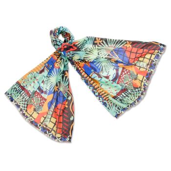 Biarritz Nuit Wool Scarf, 6 of 8