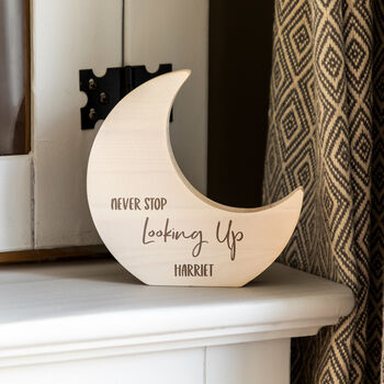 Personalised Never Stop Looking Up Moon New Baby Gift, 5 of 5