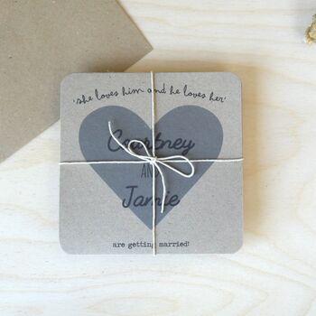 Heart Tri Fold Recycled Folded Wedding Invitation, 5 of 5