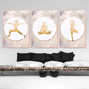 Yoga Gold Marble Wall Art Print Mothers Day Gift, 3 of 6