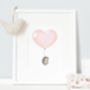 Personalised Girl's Heart Shaped Pink Balloon Picture, thumbnail 2 of 10