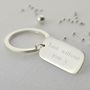 Personalised Sterling Silver Tag Key Ring Wide, thumbnail 3 of 5