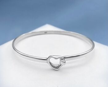 Personalised Sterling Silver Heart Bangle, 3 of 6