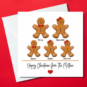 Personalised Gingerbread Family Christmas Cards, 4 of 5