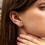 Sterling Silver Glittering Blue Stud Earring, thumbnail 1 of 3