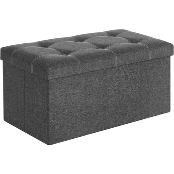 80 L Ottoman Storage Bench Footstool Chair Padded Seat, 6 of 8