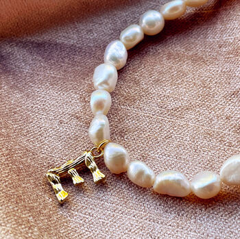Pearl And Molten Initial Personalised Bracelet, 4 of 10