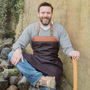 Personalised Heritage Waxed Cotton And Leather Apron, thumbnail 5 of 12