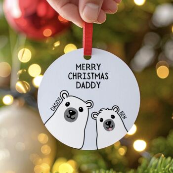 Personalised Polar Bear Family Christmas Decoration, 3 of 3