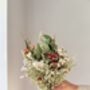 Dried Statice Bouquet With Red Spray Roses And Foliage, thumbnail 2 of 5